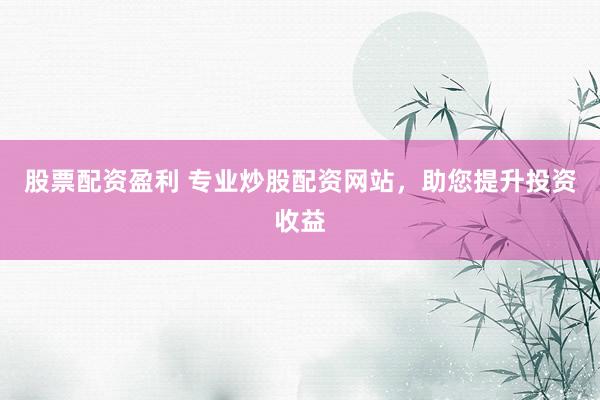 股票配资盈利 专业炒股配资网站，助您提升投资收益