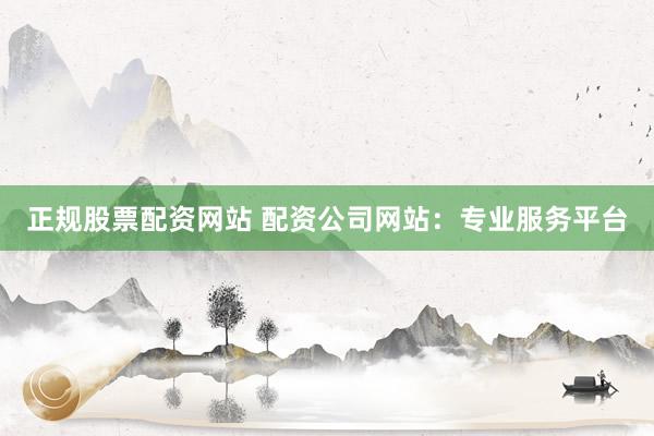 正规股票配资网站 配资公司网站：专业服务平台